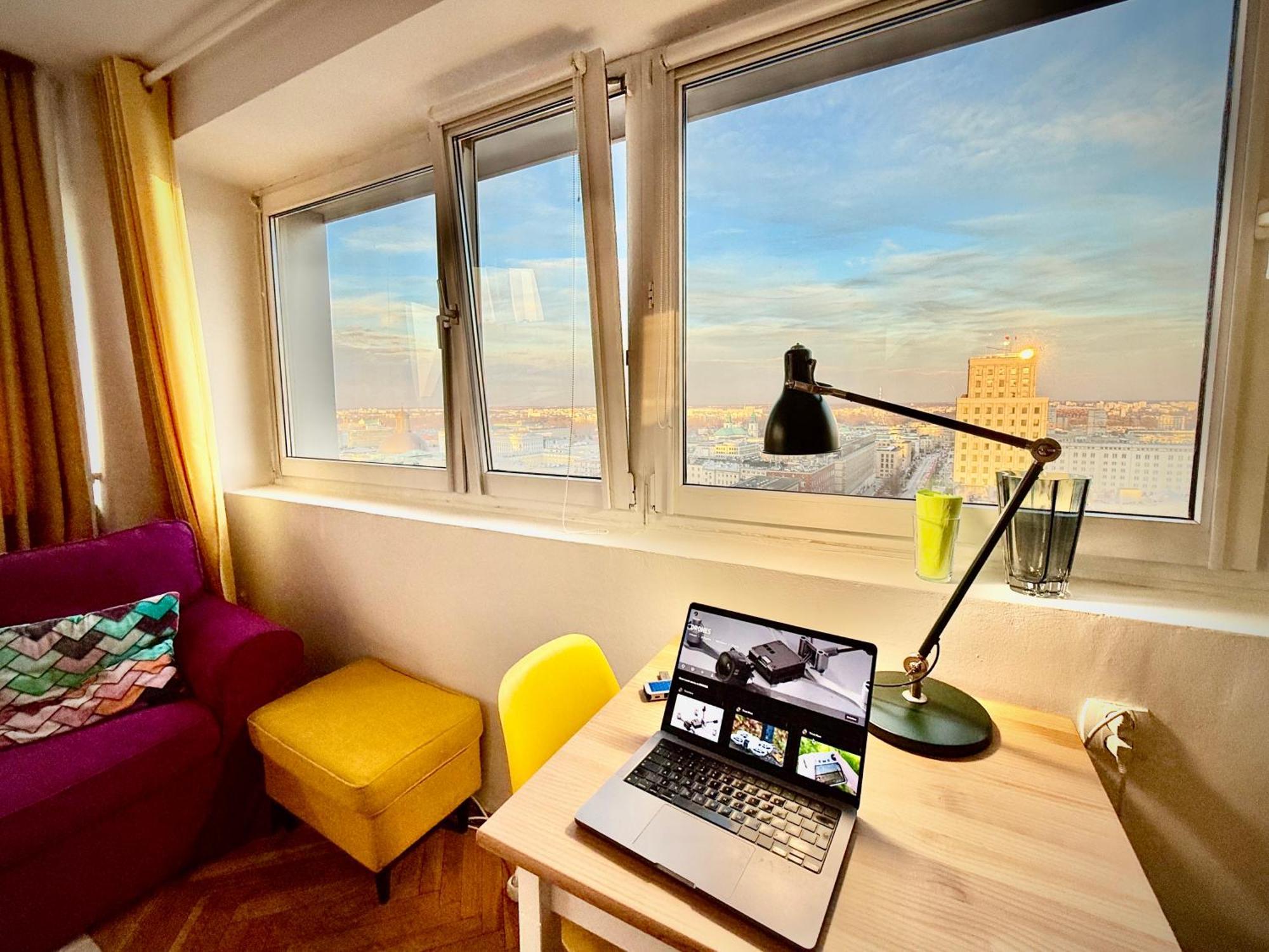 Super Apartment Yellow 2X Metro Fast Wifi 1 Gbs Netflix Panorama Miasta Warsaw Exterior photo
