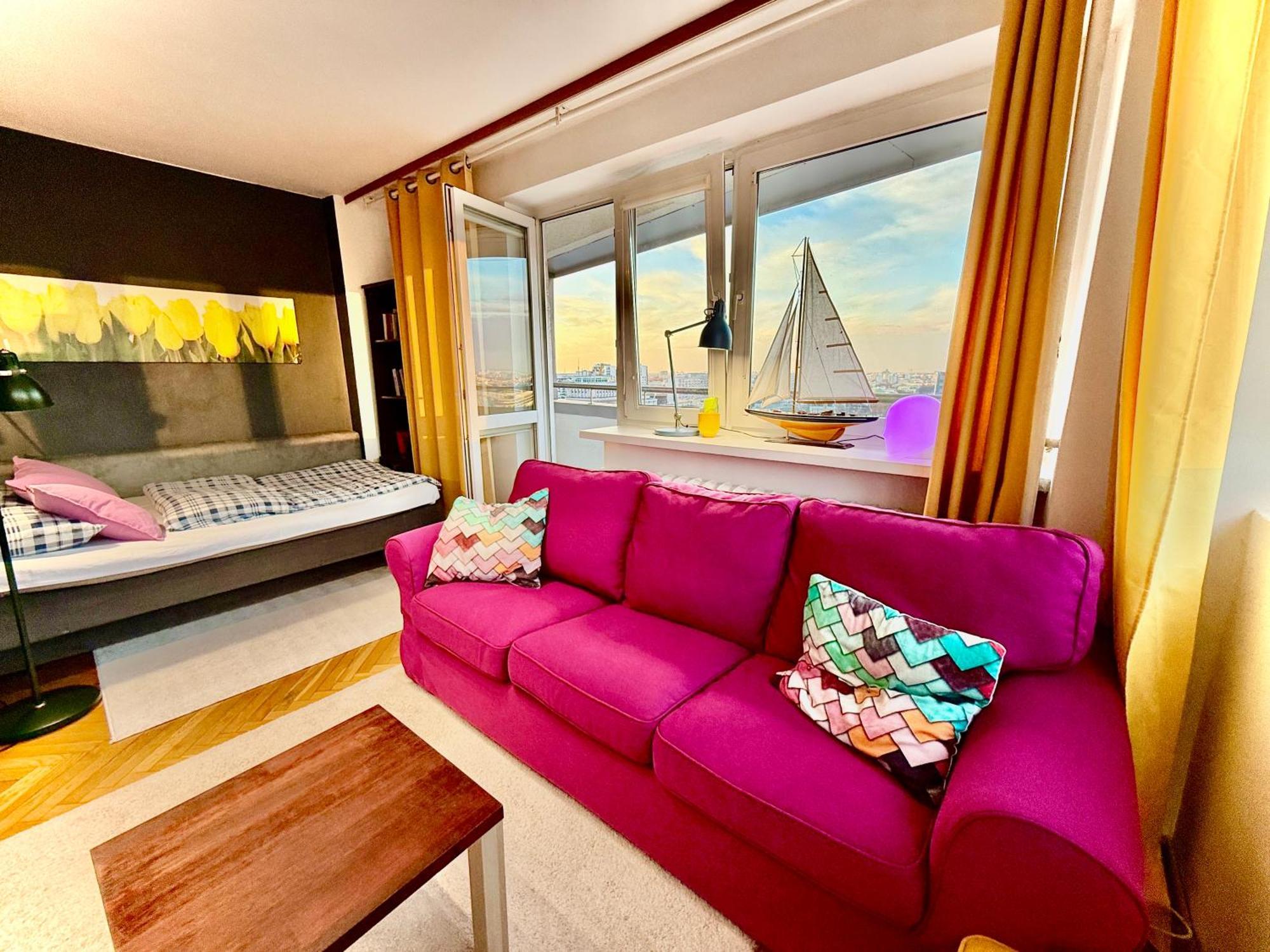 Super Apartment Yellow 2X Metro Fast Wifi 1 Gbs Netflix Panorama Miasta Warsaw Exterior photo